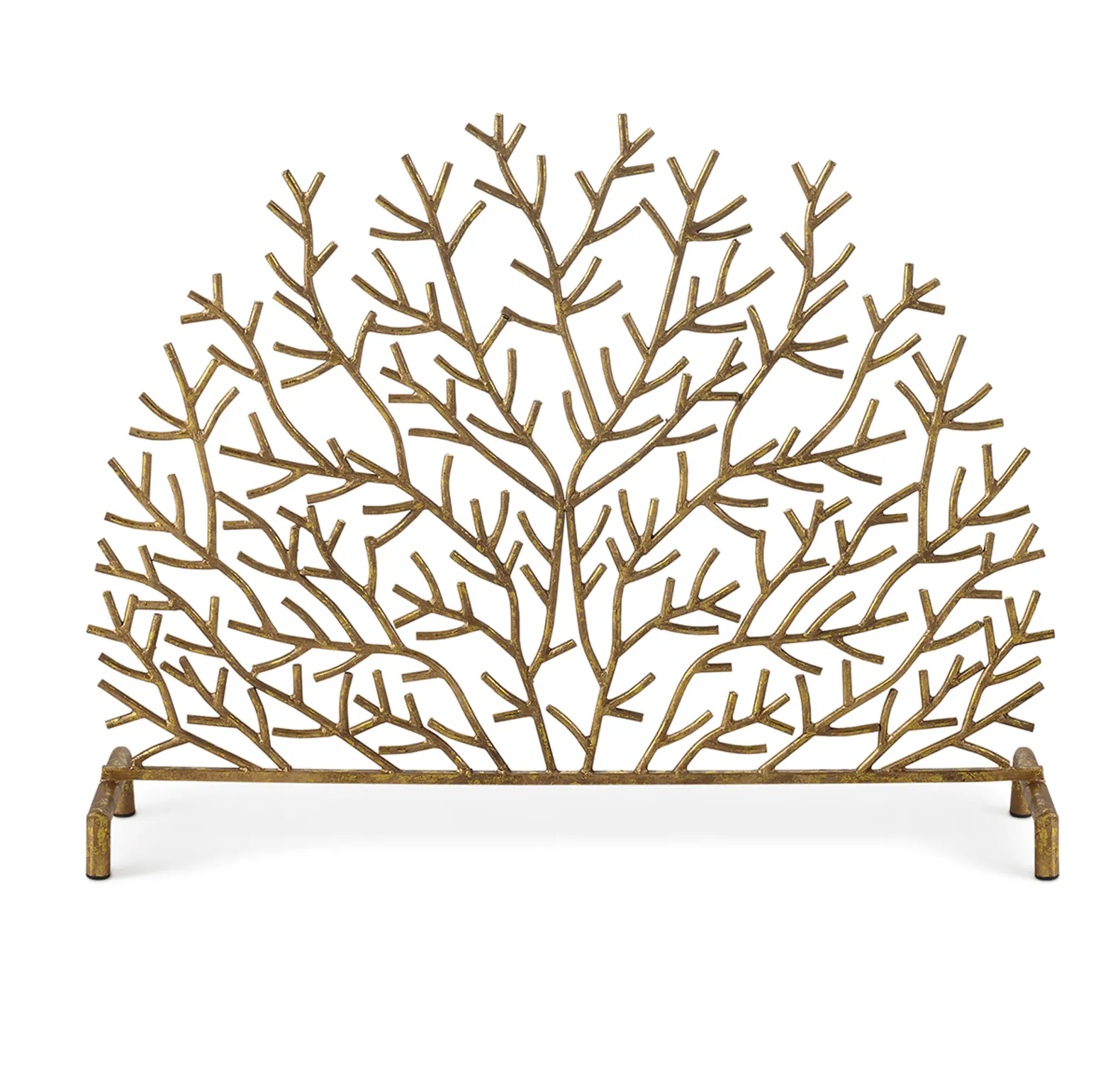 Good Selling Tree Design Metal Brass Solid Metal Fire Screen Spark Guard for Baby/Kids/Pets Gold Metal Grill Handmade Firescreen