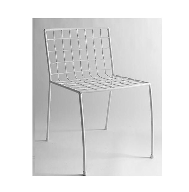 Best Choice Products White Metal Frame Modern Leisure Chair Indoor Modern Metal Wire Chairs Stackable Side Accent Chair