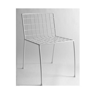 Best Choice Products White Metal Frame Modern Leisure Chair Indoor Modern Metal Wire Chairs Stackable Side Accent Chair