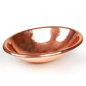 Modern design Copper Gold Oval Sink Bathroom Sink Copper Gold Plated Handmade High Quality Factory Price Wash Basins For Ho