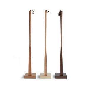 Long Handle Top Quality Wood Shoe Horn With Holder Decorative Shoe Lifter Wood Shoe Horn with Loop Holder