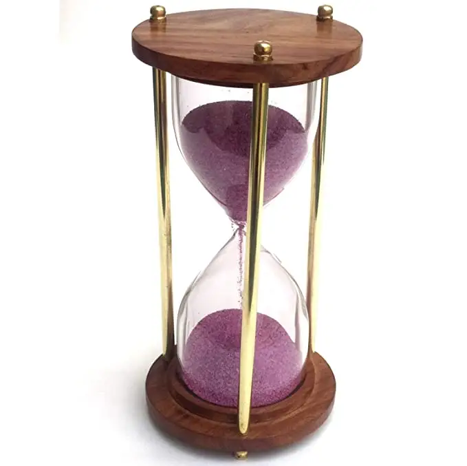 Excellent Quality Metal And Wooden Sand Timer Clock For Library Uses Modern Design Hourglass In Bulk Selling At Good Price