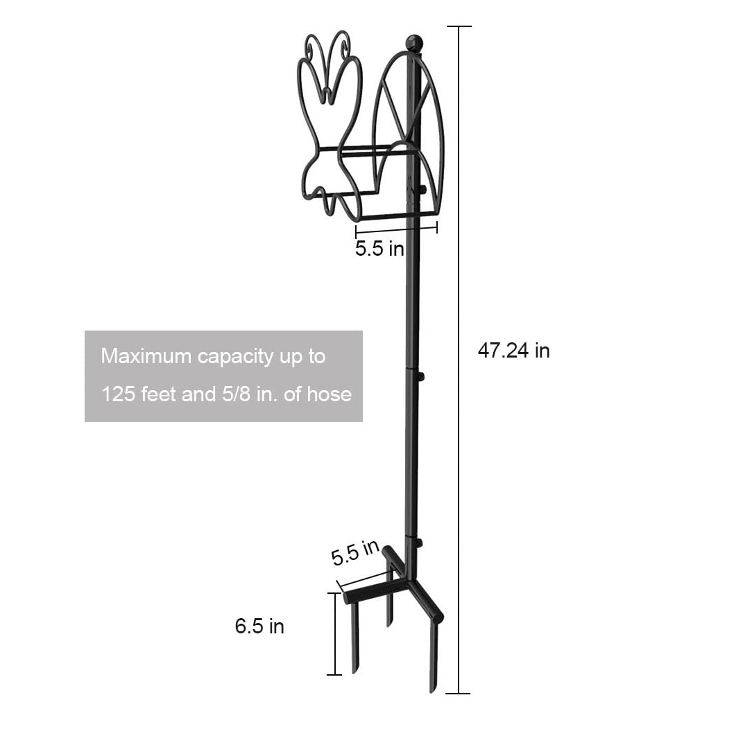 Freestanding Heavy Duty Hose Stand for Outside Water Hose Hanger Detachable Garden Butterfly Design Hose Holder