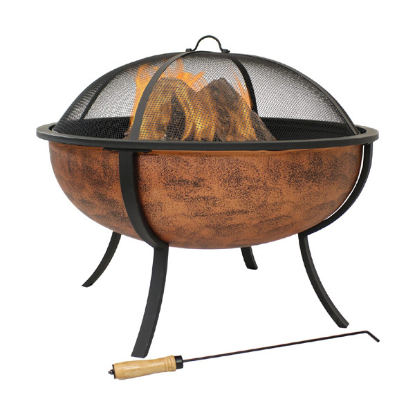 Newest Design Round Shape Fire Pit Finest Quality Solid Iron Fire Pit With Wire Mesh LID From Best Exporter In India