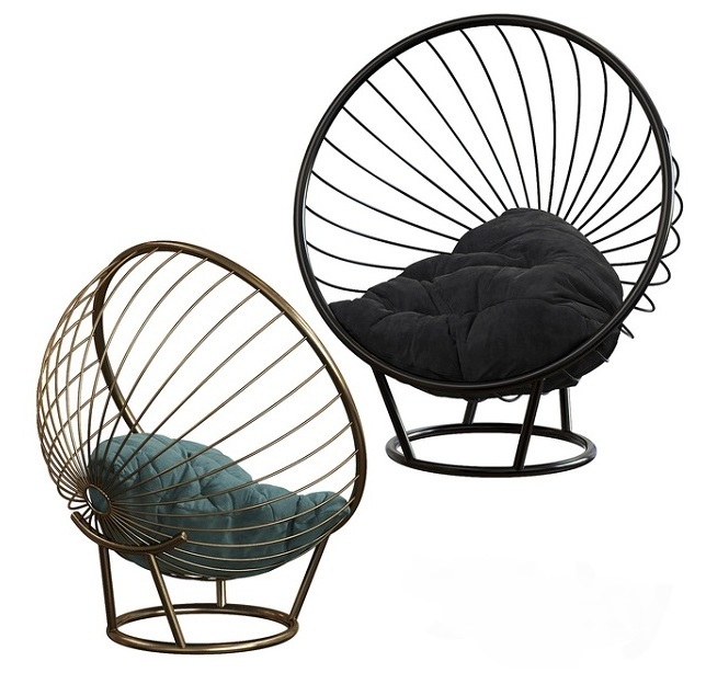 Luxurious Nordic High Quality Fashion Metal Wire Chair Set of 2 Cheap Indoor Wholesale Home Furniture For Home & Restaurant