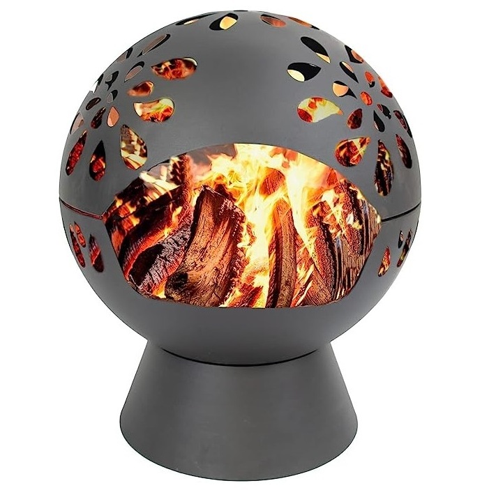 Nordic Iron Garden Fire Pit for Outdoor Heater Campfire Stand Spherical Outdoor Courtyard Creative Leisure Winter Heating Stoves