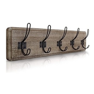 Coat Rack Wall Mount Coat Hook Bedroom Bathroom & Kitchen use Metal & Wood Coat Hook