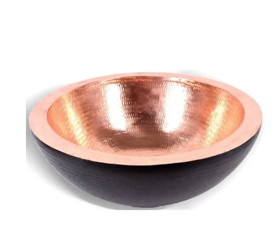 Modern design Copper Gold Oval Sink Bathroom Sink Copper Gold Plated Handmade High Quality Factory Price Wash Basins For Ho