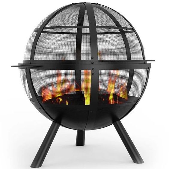 Nordic Iron Garden Fire Pit for Outdoor Heater Campfire Stand Spherical Outdoor Courtyard Creative Leisure Winter Heating Stoves