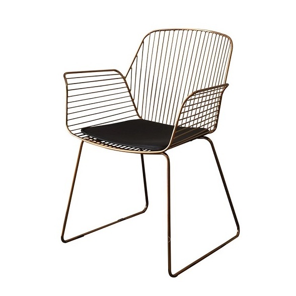 Set of 2 Luxury Design Metal Iron Wire Decorative Chair with Black Powder Coated Finished Home Garden Restaurant Chair