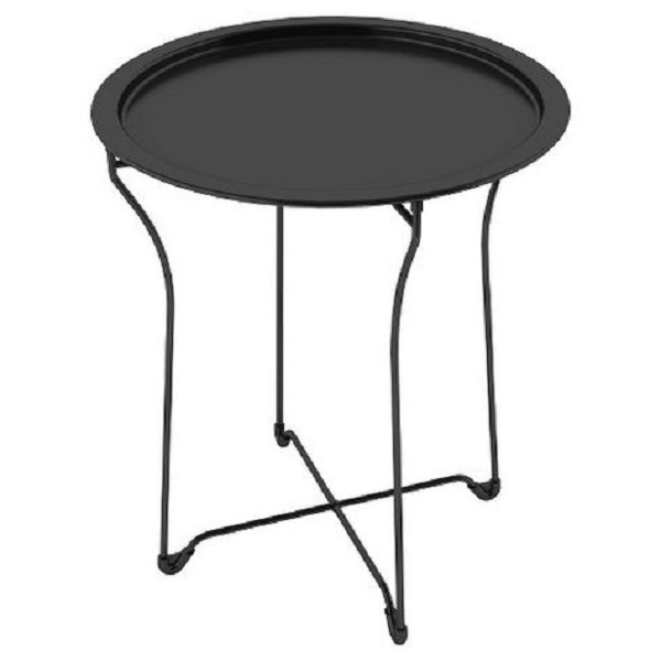 Heavy Duty Metal Square Latticework Tabletop Patio Yard Porch Outdoor Coffee Side End Table Black Finished Home Hotel Table