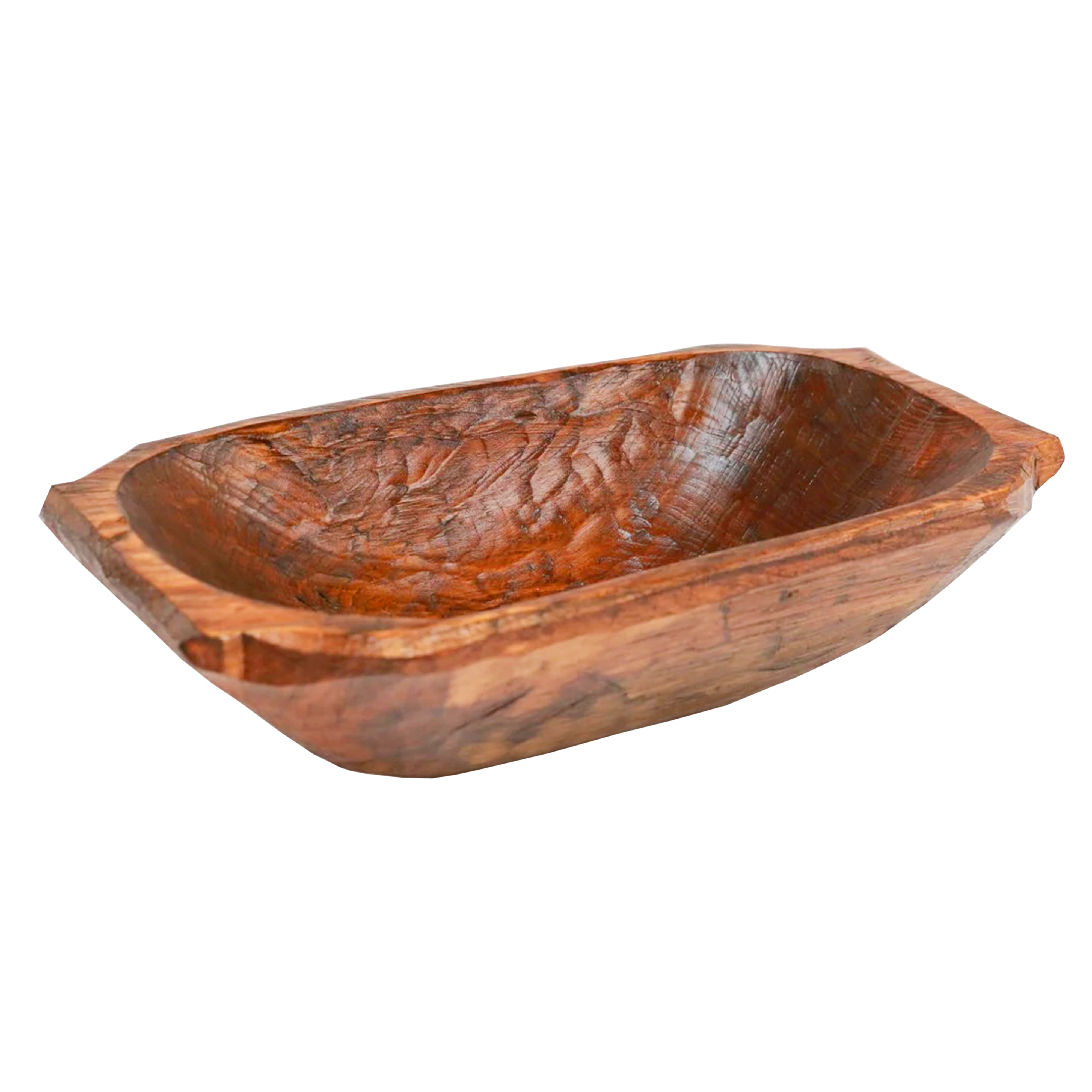 New Handicraft Styles Wooden Dough Bowls Natural Brown Color With Handles For Kitchenware Tableware Homeware Tabletop Dough Bowl