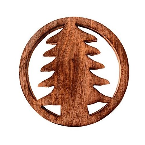 Trivet Decorative Leaf Design Hot Sale Natural Coaster Wood Eco-Friendly Custom Wood Coaster Wooden Cup Mat Trivet