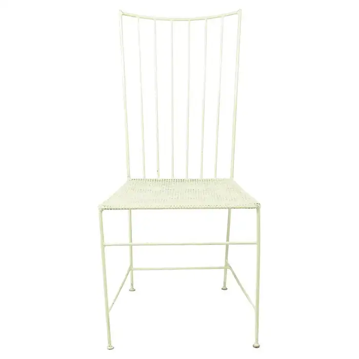 Best Choice Products White Metal Frame Modern Leisure Chair Indoor Modern Metal Wire Chairs Stackable Side Accent Chair