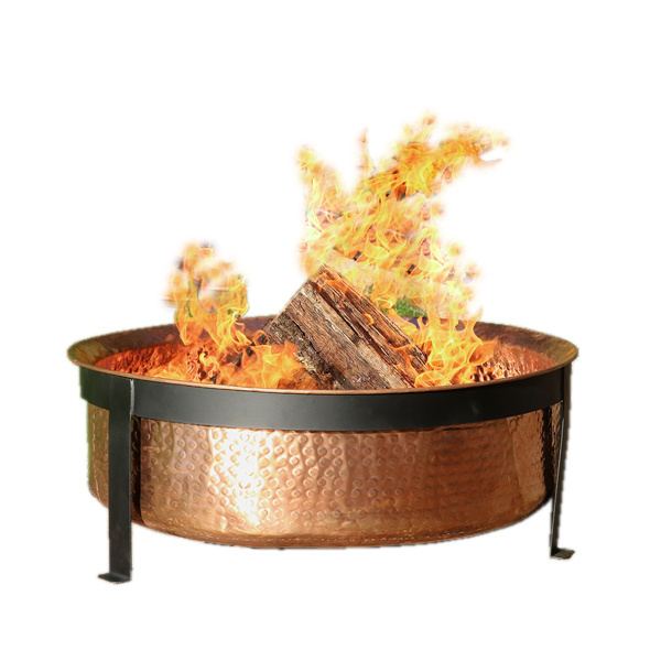 Footrest Metal Iron Fire Pit Table Wood Burning Outside Patio garden Heater Antique Finished Copper Fire Pit