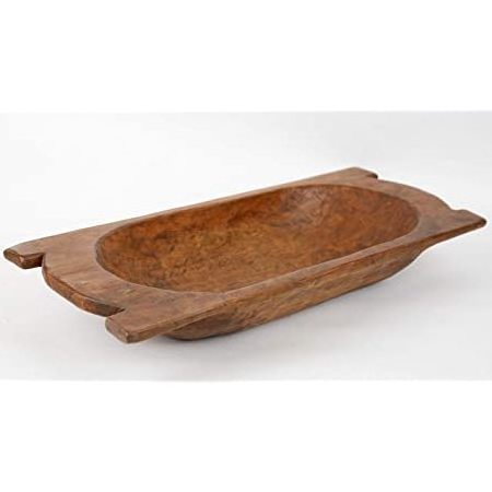 New Handicraft Styles Wooden Dough Bowls Natural Brown Color With Handles For Kitchenware Tableware Homeware Tabletop Dough Bowl