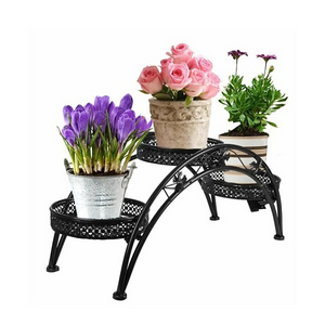 Hot Selling Flower Pot & Planter with Stand Modern Farmhouse 3 Tier Galvanized Metal Plant Stand