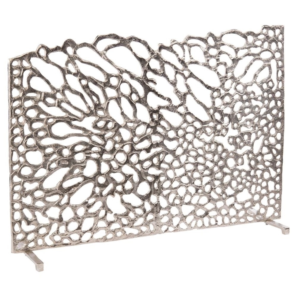 Good Selling Tree Design Metal Brass Solid Metal Fire Screen Spark Guard for Baby/Kids/Pets Gold Metal Grill Handmade Firescreen