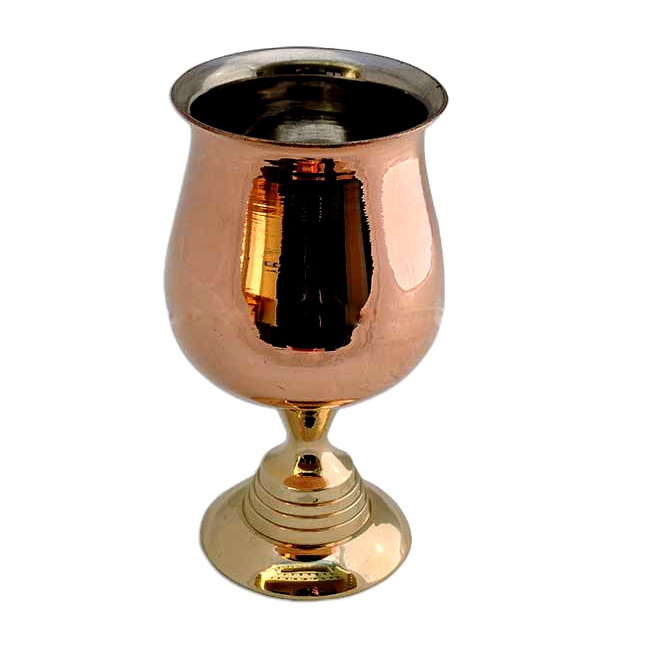 Copper Plated Finished Metal Brass Wine Goblet High Quality Tabletop Goblet for Restaurant & Hotels Tableware Goblets