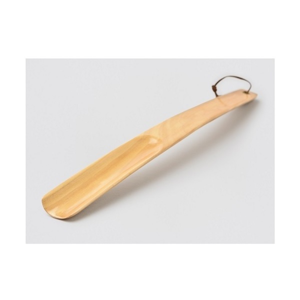 Long Handle Top Quality Wood Shoe Horn With Holder Decorative Shoe Lifter Wood Shoe Horn with Loop Holder