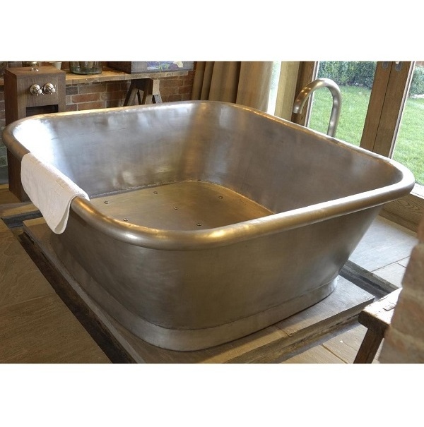 Galvanized Square Shape Bathtub Customized Finished Best Selling Metal Freestanding Bathtub for Luxury Bathroom Bathtub