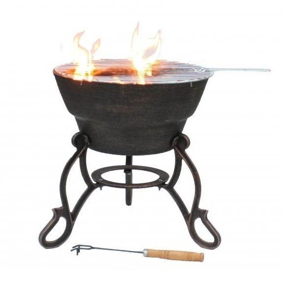 Direct Factory Sale Garden Powder Coating Wood Burning Round Simple Metal Black Color Firepit Bowl For Indoor & Outdoor