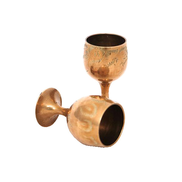 Copper Plated Finished Metal Brass Wine Goblet High Quality Tabletop Goblet for Restaurant & Hotels Tableware Goblets