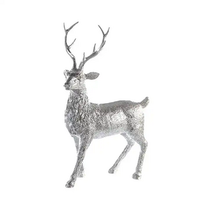 Trendy Look  tableware Bedroom Decorating Sculpture New Design Aluminum Silver Deer Sculpture for Showpiece Decoration