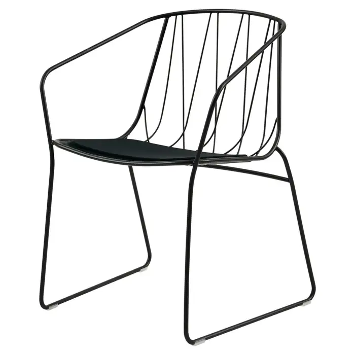 Best Choice Products White Metal Frame Modern Leisure Chair Indoor Modern Metal Wire Chairs Stackable Side Accent Chair