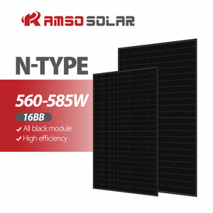 AMSO Top quality new tech N-type 560w solar energy panels all black topcon pv panel 580w/585w