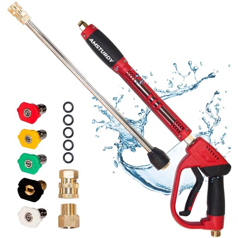 AMSTURDY Pressure Washer Gun And Hose Car Washer Pressure Washer Gun Snow Foam lance