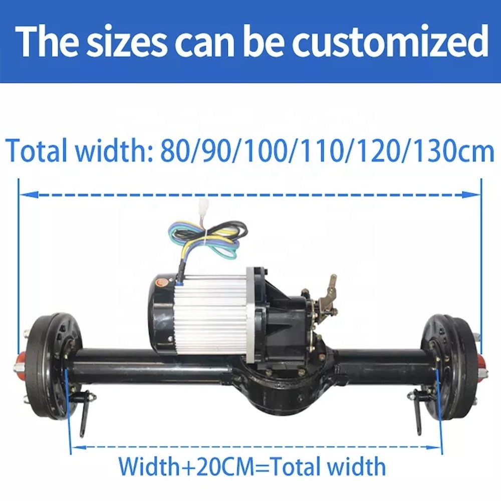 48v 60v3000W brushless differential motor drum brake electric golf cart transaxle trike rear axle differential