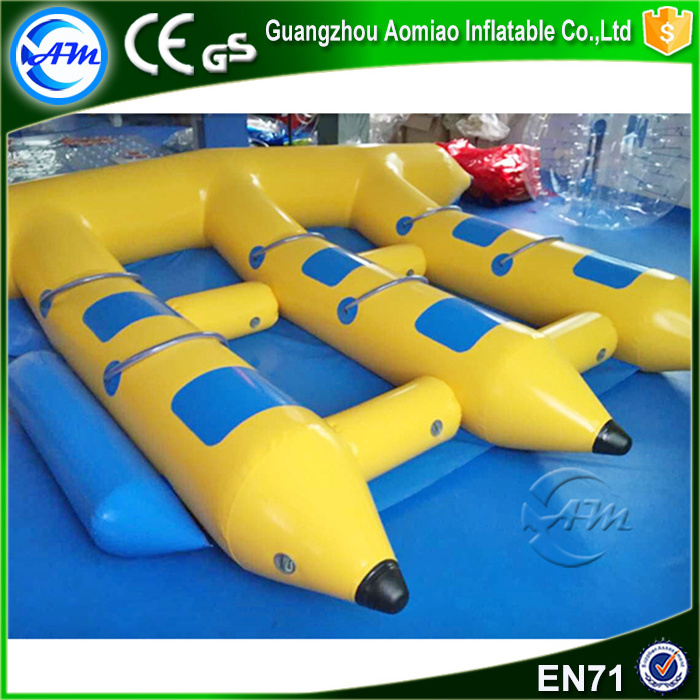 Commercial inflatable banana boat flying fish tube motorized water toy