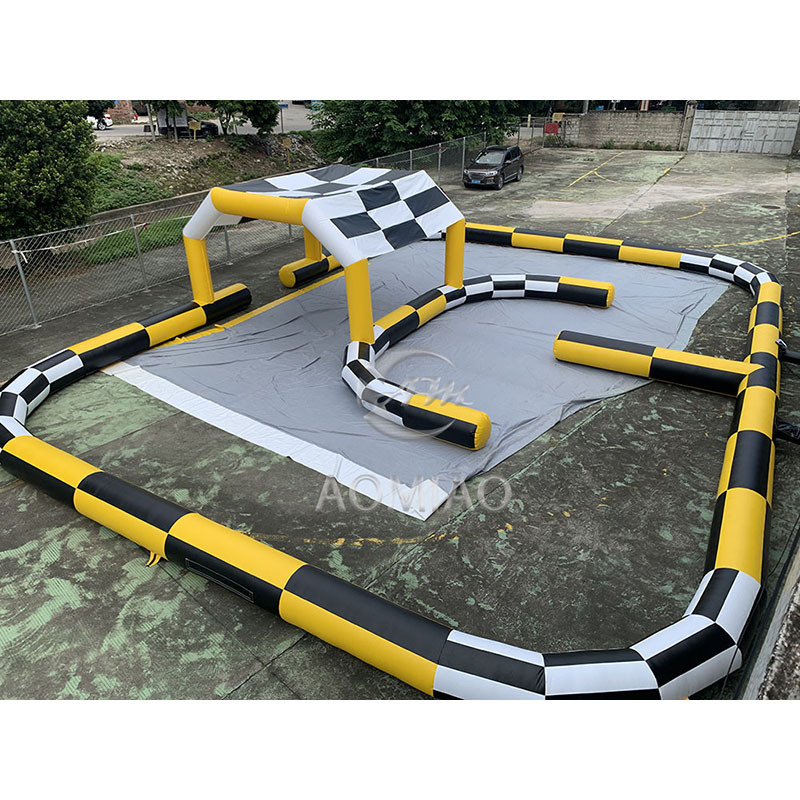 Kids outdoor inflatable race track riding toys bumper car racing court race track inflatable