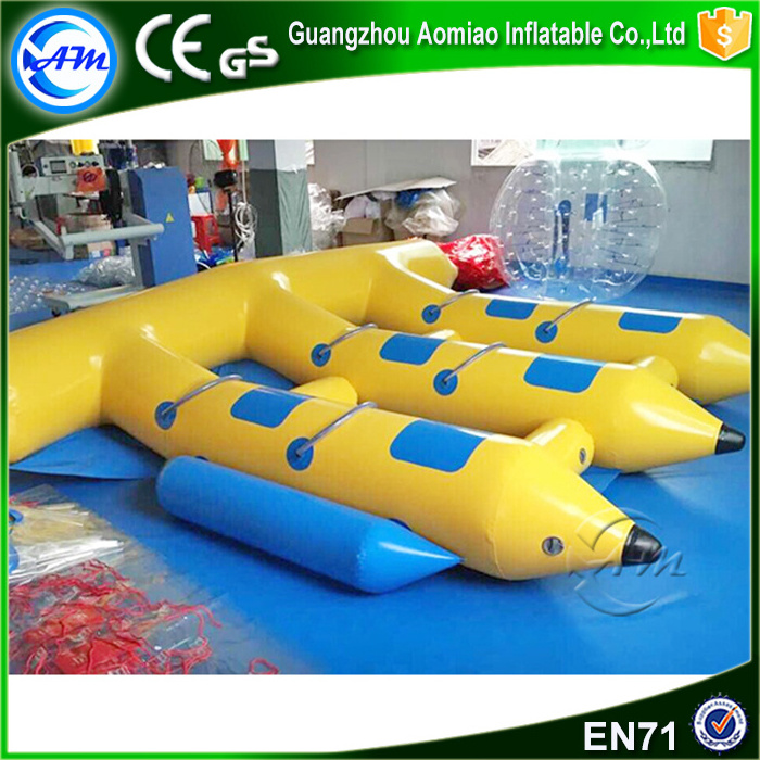 Commercial inflatable banana boat flying fish tube motorized water toy