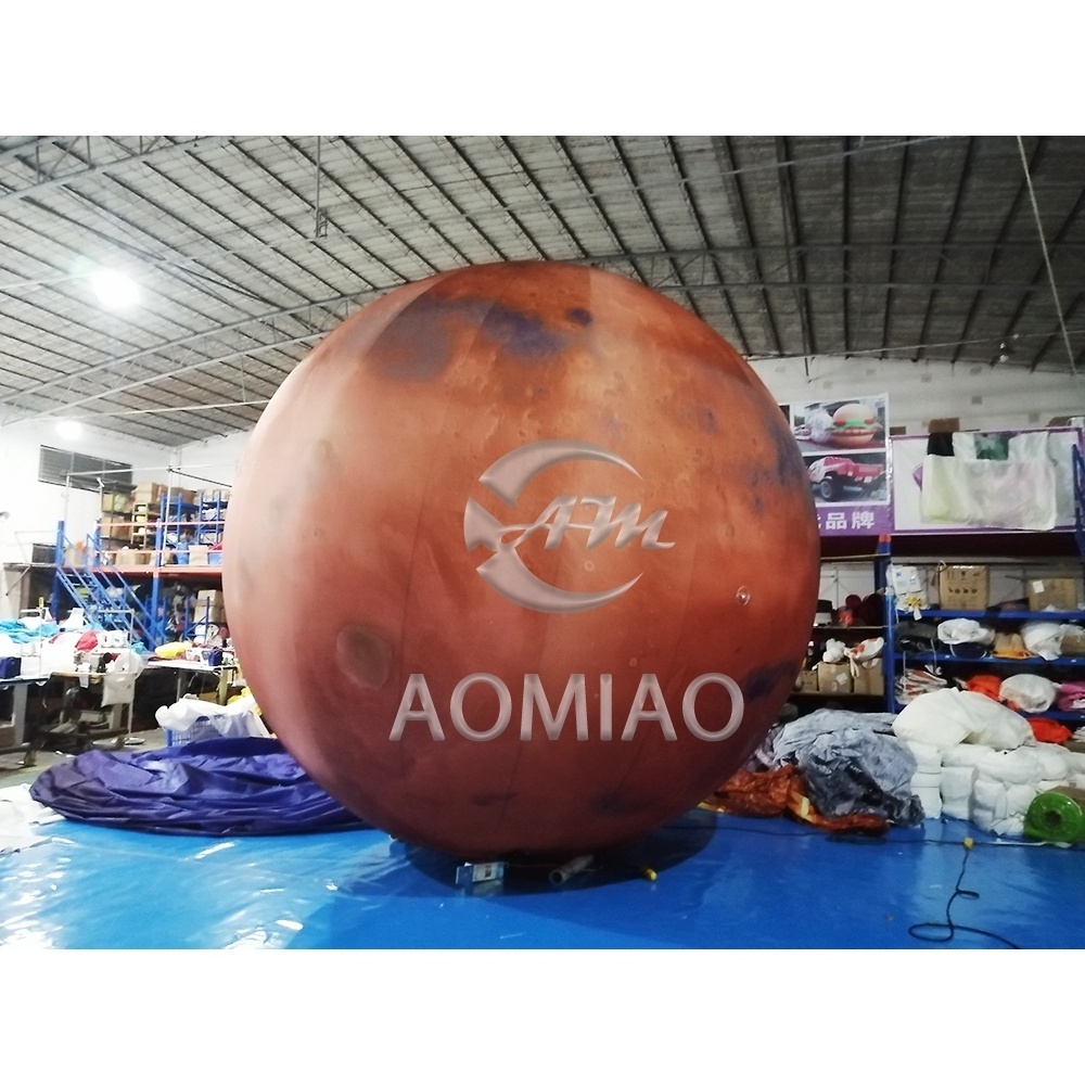 4M Diameter Solar System Giant Mars Inflatable Planet Balloon for Theme Party Decoration