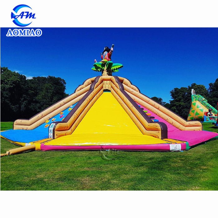 Giant colorful inflatable volcano slide commercial inflatable slide for sale