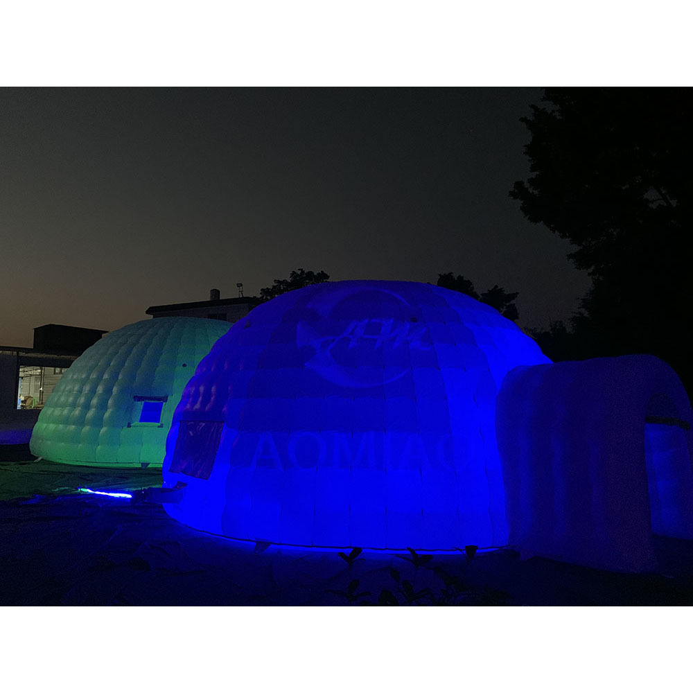 Factory Customized Inflatable Semicircle Lighting Tent Potable Inflatable Party Igloo Marquee Dome Tent