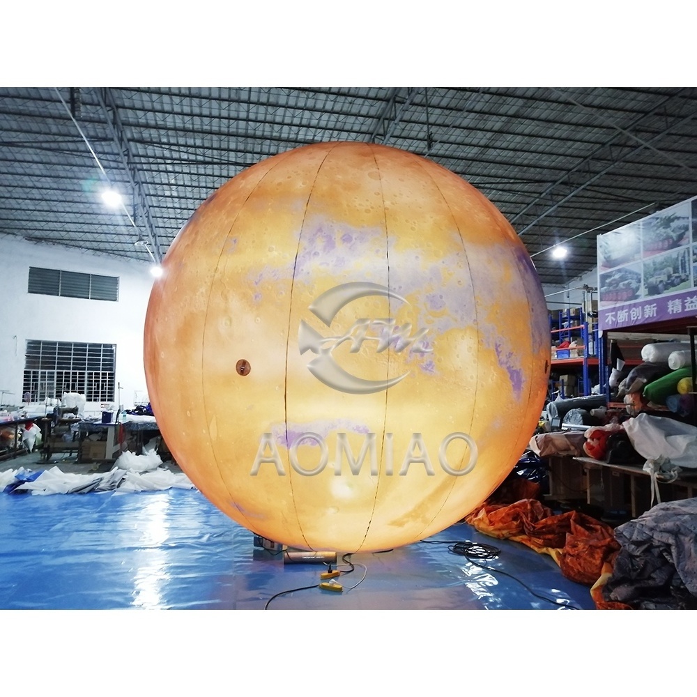 4M Diameter Solar System Giant Mars Inflatable Planet Balloon for Theme Party Decoration