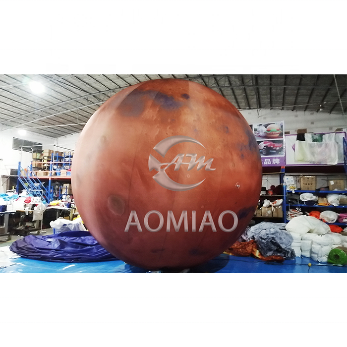 4M Diameter Solar System Giant Mars Inflatable Planet Balloon for Theme Party Decoration