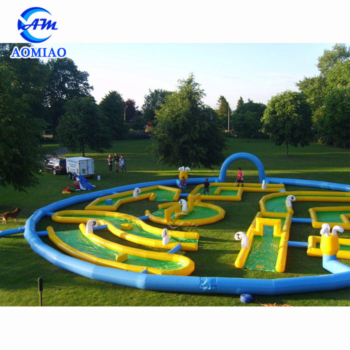 New for 2018 an inflatable 9 hole mini golf challenge inflatable golf course