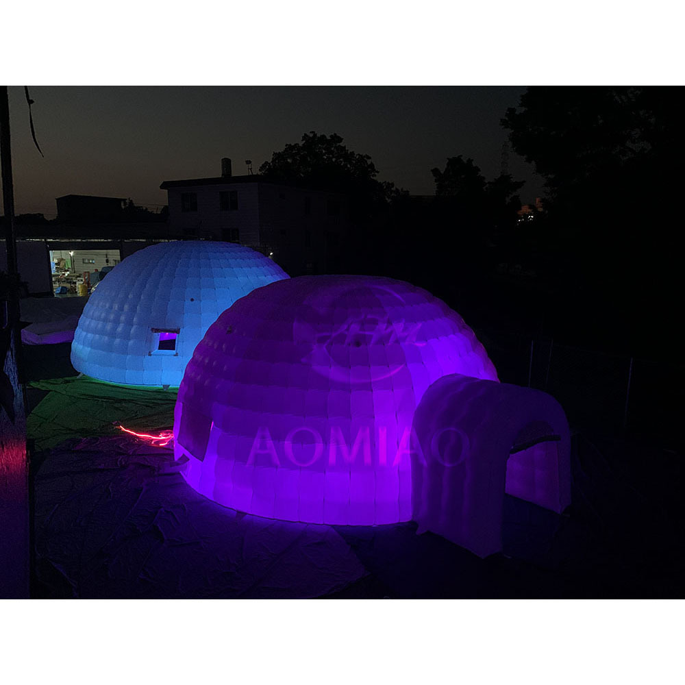 Factory Customized Inflatable Semicircle Lighting Tent Potable Inflatable Party Igloo Marquee Dome Tent