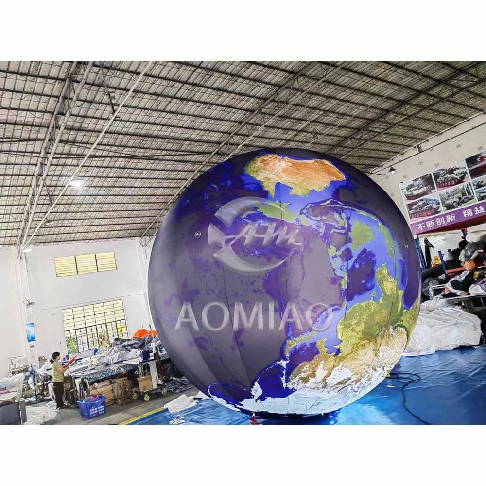 4M Air Sealed Earth Globe Ball Inflatable Planets with LED for Decoration