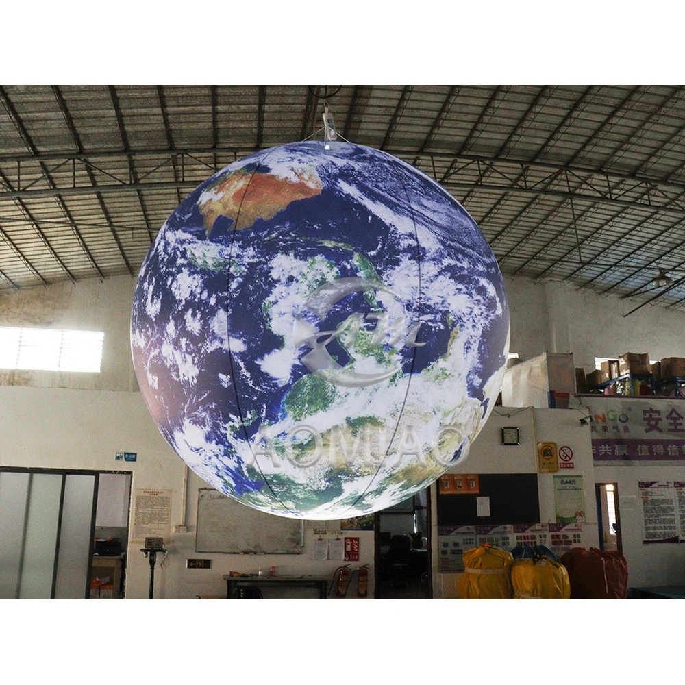 4M Air Sealed Earth Globe Ball Inflatable Planets with LED for Decoration