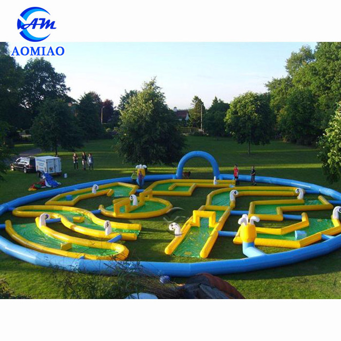 New for 2018 an inflatable 9 hole mini golf challenge inflatable golf course