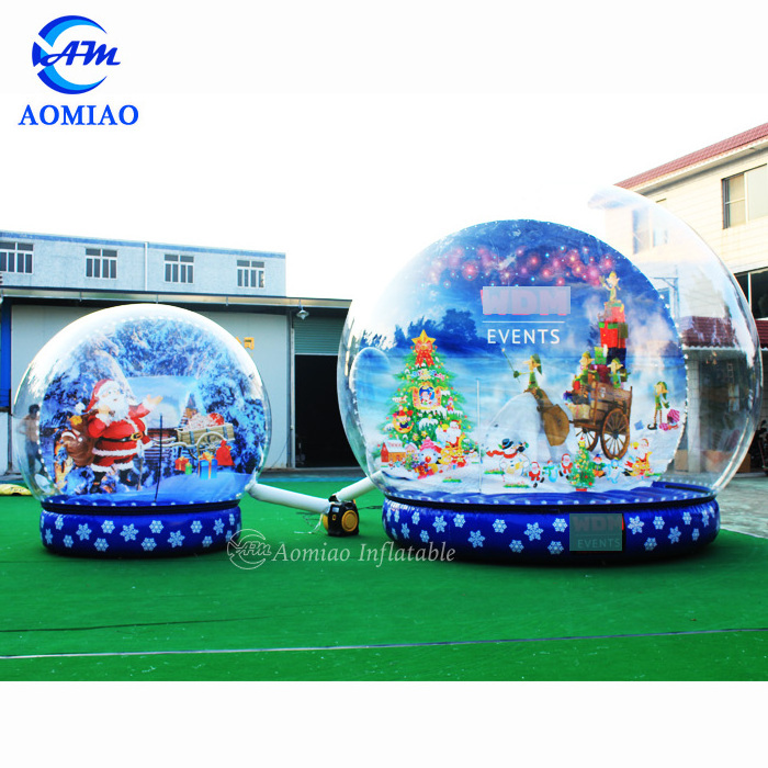 Customize giant christmas inflatable human size snow globe photo booth for party