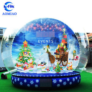 Customize giant christmas inflatable human size snow globe photo booth for party