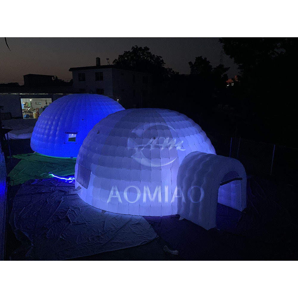 Factory Customized Inflatable Semicircle Lighting Tent Potable Inflatable Party Igloo Marquee Dome Tent