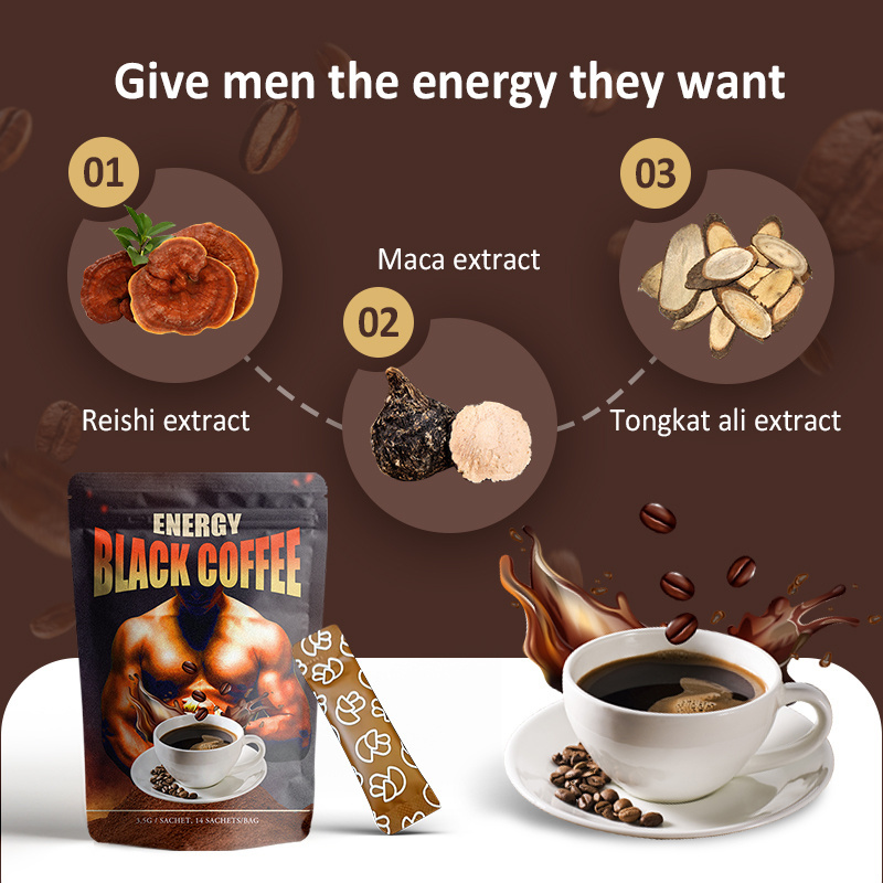 AMULYN energy coffee ganoderma reishi mushroom tongkat ali maca root extract man power energy instant coffee