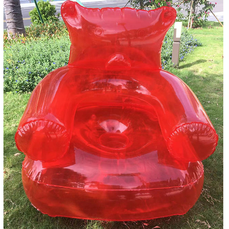 Inflatable Gummy Bear Chair  Transparent Sofa Seat Blow up Chair Yard Portable Inflatable Couch Air Couch Furniture Outdoor